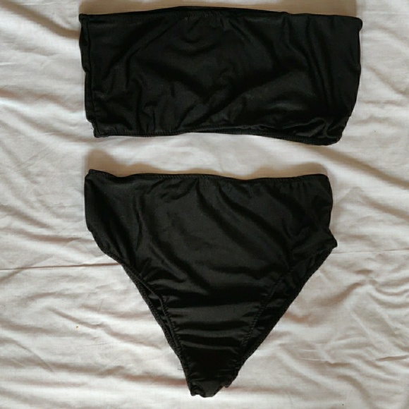Bandeau high waist black bikini nwot - Picture 2 of 8